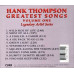 Greatest Songs 1 ~ Hank Thompson ~ Country ~ CD ~ Used VG