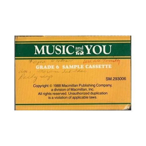 Music and You Sample Cassette Grade 6 ~ Children ~ Good