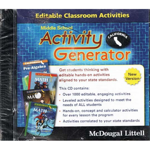 Middle School Math Activity Generator CD-ROM ~ McDougal Littell ~ CD ~ New
