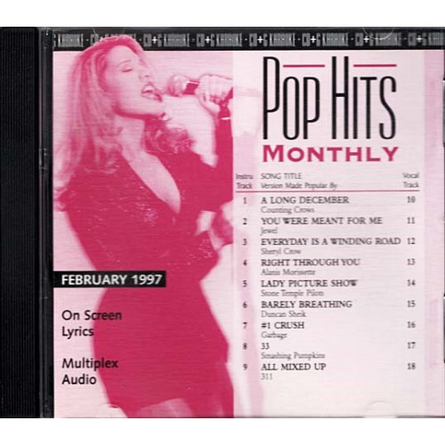 Pop Hits Monthly - February 1997 ~ Various Artists ~ Karaoke ~ Pop ~ CD ~ Good