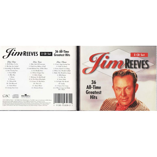 Jim Reeves 36 All-time Greatest Hits ~ Jim Reeves ~ Country ~ 3 CDs ~ Good