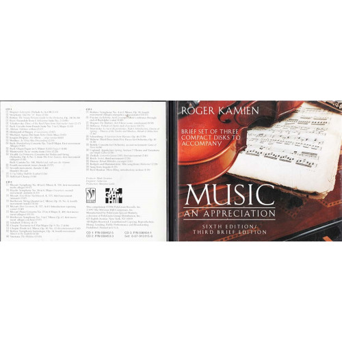 Music An Appreciation - Sixth Edition ~ Roger Kamien ~ Classical ~ 2 CDs ~ Good