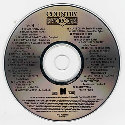 Country 100 ~ Various Artists ~ Country ~ 4 CDs ~ Acceptable