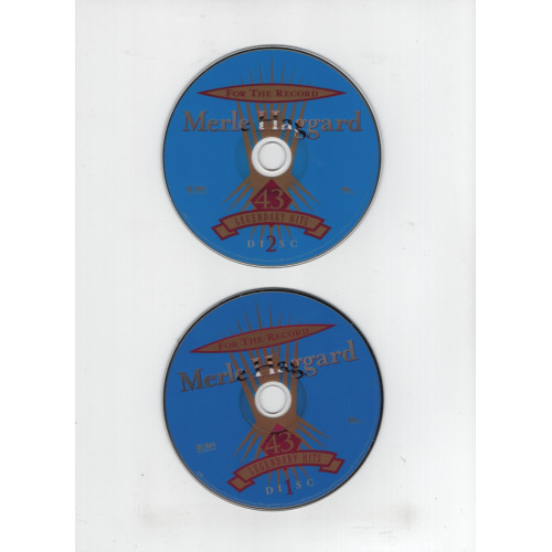 For The Record: 43 Legendary Hits ~ Merle Haggard ~ Country ~ 2 CDs ~ Acceptable