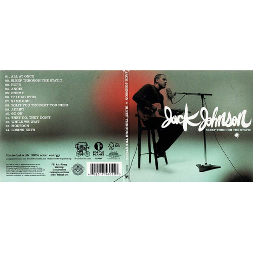 Sleep Through The Static ~ Jack Johnson ~ Rock ~ CD ~ Used VG