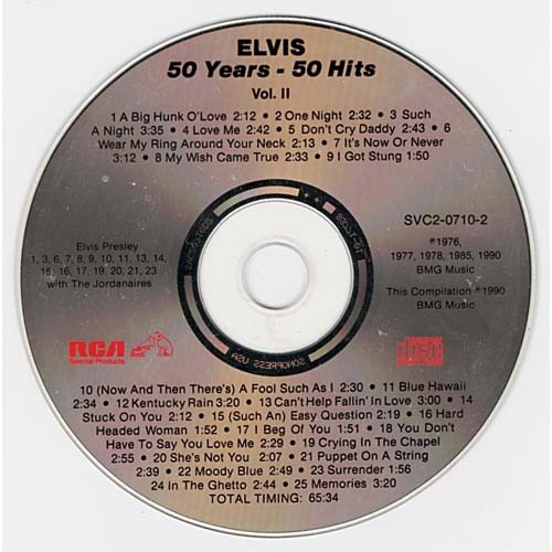 50 Years - 50 Hits Vol 2 ~ Elvis Presley ~ Rock ~ CD ~ Acceptable
