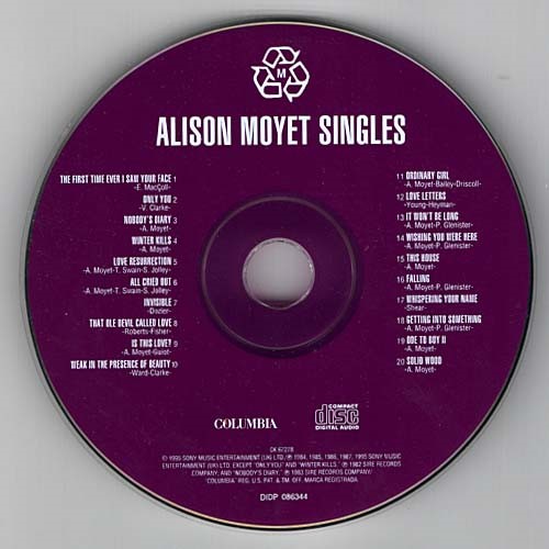 Singles ~ Alison Moyet ~ Electronic ~ CD ~ Acceptable
