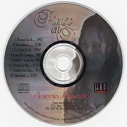 Pienso en Ti ~ Aracelis Llaurador ~ Latin ~ CD ~ Acceptable