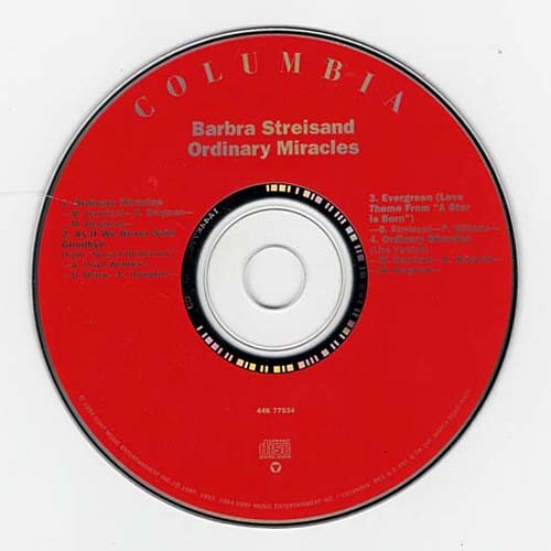 Ordinary Miracles ~ Barbra Streisand ~ Pop ~ CD ~ Acceptable