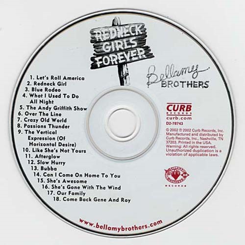 Redneck Girls Forever ~ Bellamy Brothers ~ Country ~ CD ~ Acceptable