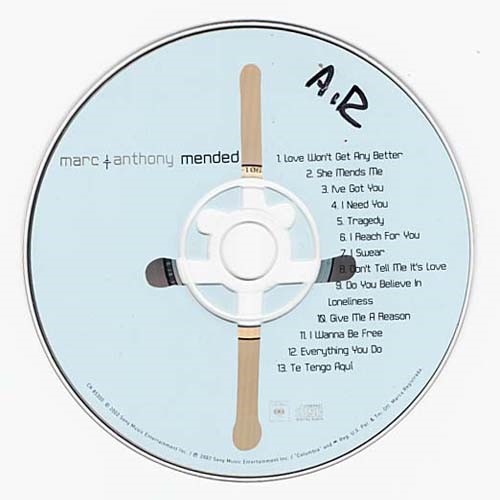 Mended ~ Marc Anthony ~ Latin ~ CD ~ Acceptable
