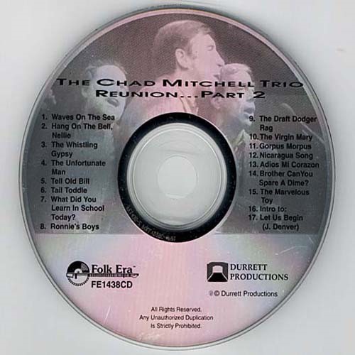 Reunion...Part 2 ~ The Chad Mitchell Trio ~ Folk ~ CD ~ Acceptable